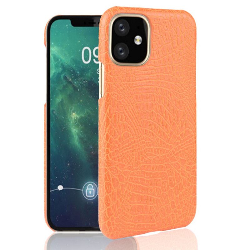 Hoesje iPhone 11 Pro Max Wit Zwart Krokodillenhuidstijl