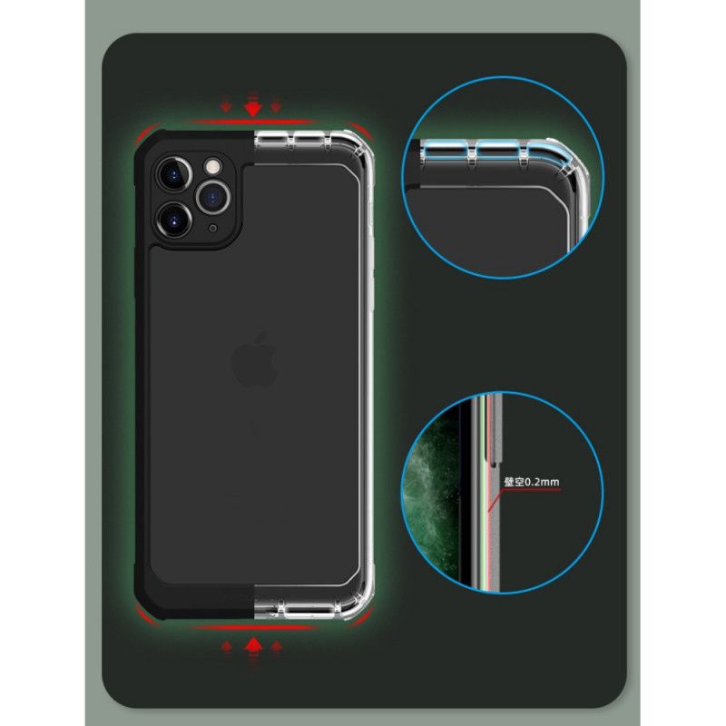 Hoesje iPhone 11 Pro Max Wit Zwart Transparante X-Niveau Hybride