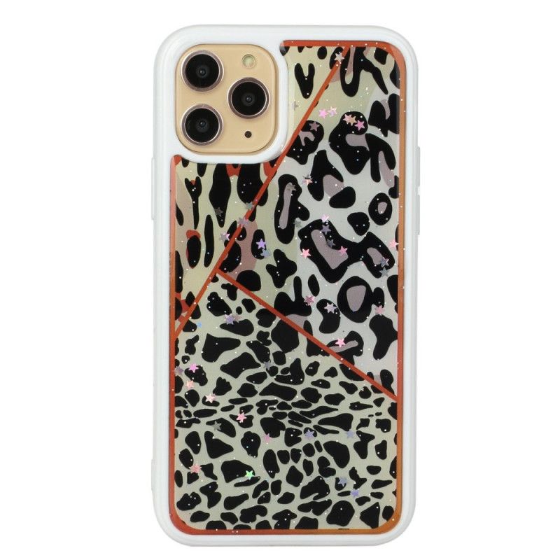 Hoesje voor iPhone 11 Pro Max Bruin Groen Camouflage Van Siliconen En Epoxy Marmer