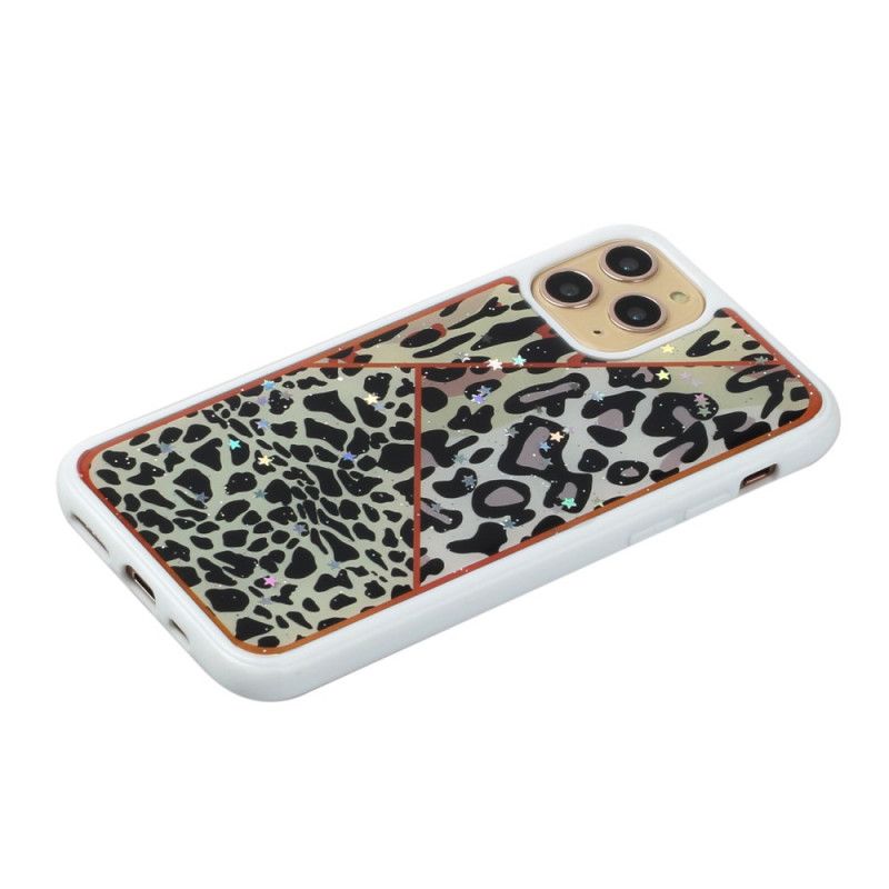 Hoesje voor iPhone 11 Pro Max Bruin Groen Camouflage Van Siliconen En Epoxy Marmer