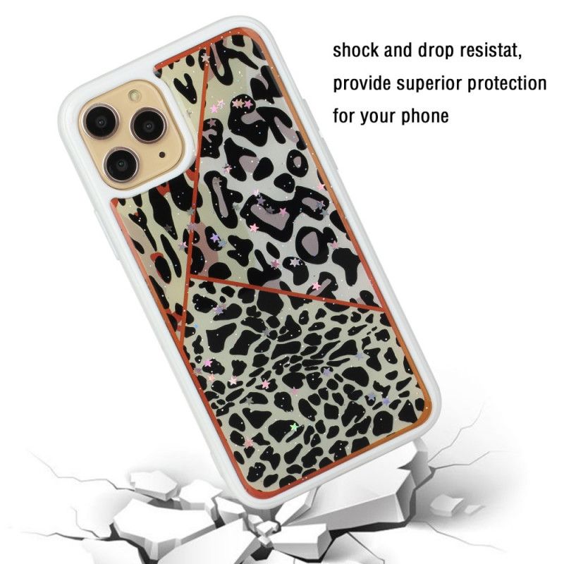 Hoesje voor iPhone 11 Pro Max Bruin Groen Camouflage Van Siliconen En Epoxy Marmer