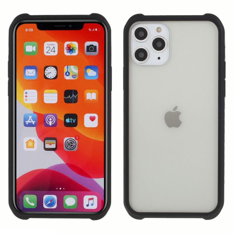 Hoesje voor iPhone 11 Pro Max Gehard Glas En Siliconen Met Schermfolie