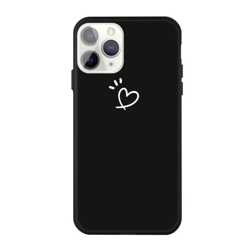 Hoesje voor iPhone 11 Pro Max Grijs Zwart Kloppend Hart Siliconen