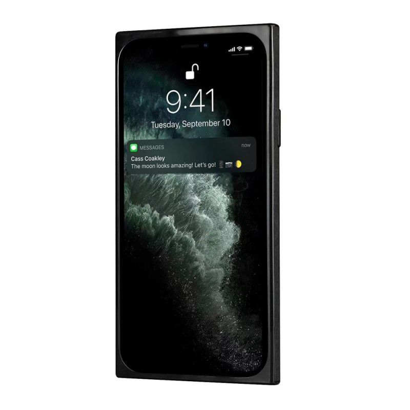 Hoesje voor iPhone 11 Pro Max Grijs Zwart Siliconen En Fluwelen Kaarthouder