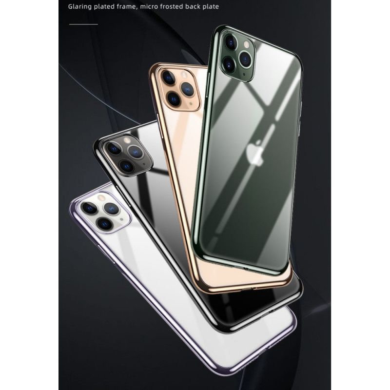 Hoesje voor iPhone 11 Pro Max Groen Zwart Transparante Sulada Metalen Stijl Randen