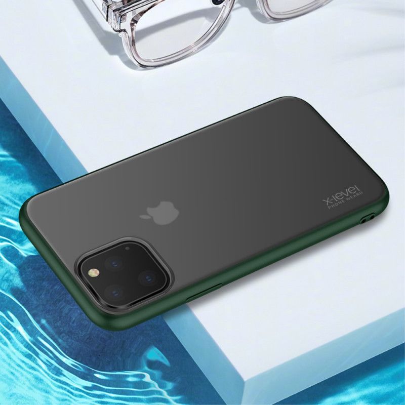 Hoesje voor iPhone 11 Pro Max Groen Zwart X-Level Mat