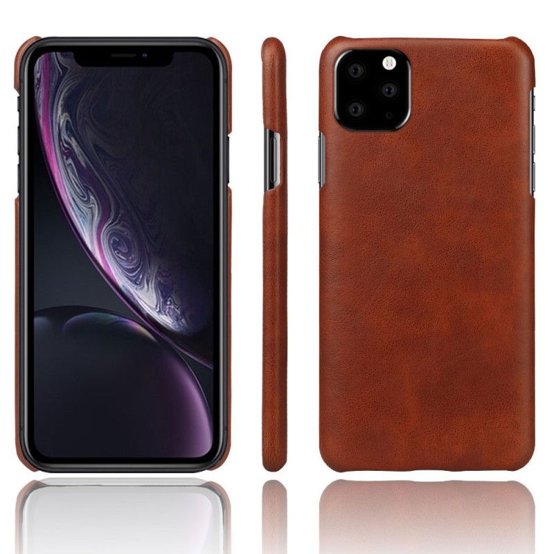 Hoesje voor iPhone 11 Pro Max Rood Zwart Leerstijl