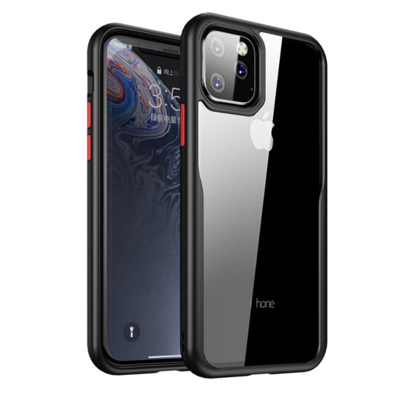 Hoesje voor iPhone 11 Pro Max Rood Zwart Sterserie Ipaky