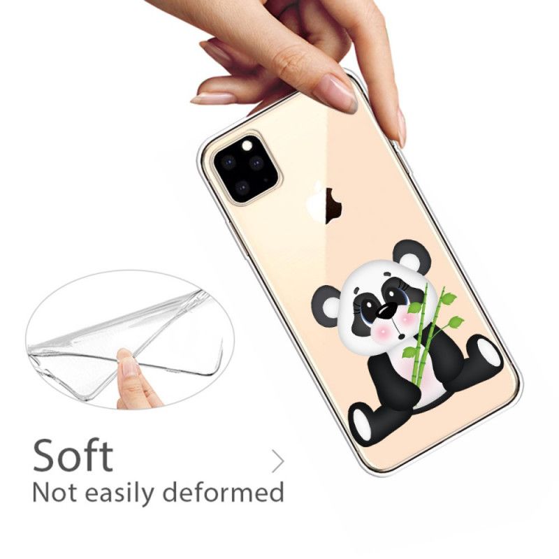 Hoesje voor iPhone 11 Pro Max Transparante Droevige Panda