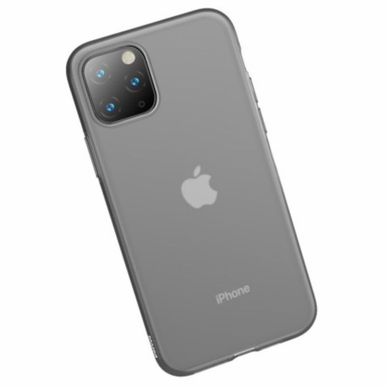 Hoesje voor iPhone 11 Pro Max Wit Zwart Baseus Vloeibare Siliconen