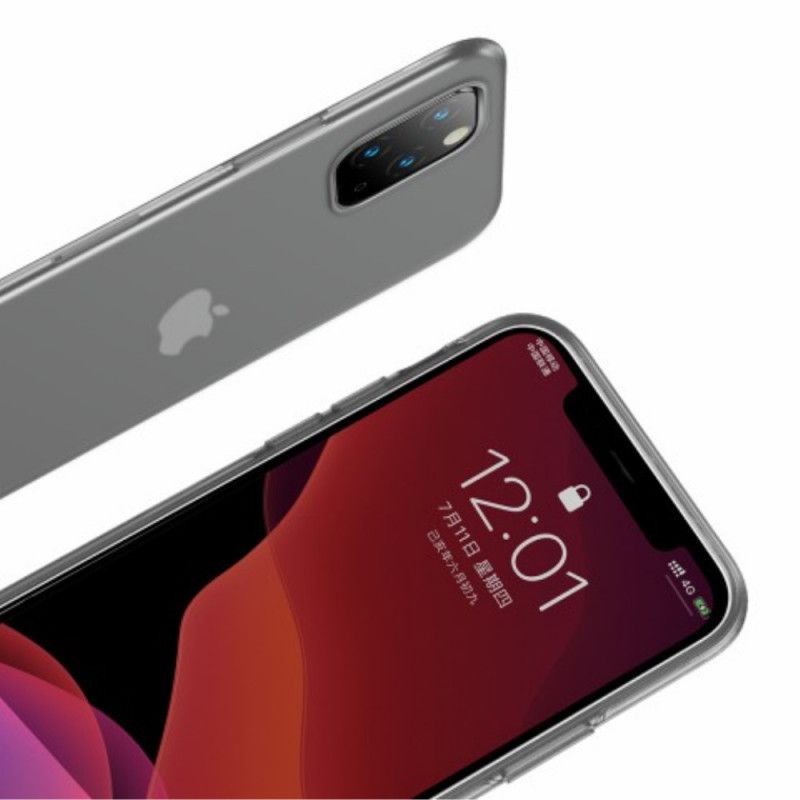 Hoesje voor iPhone 11 Pro Max Wit Zwart Baseus Vloeibare Siliconen