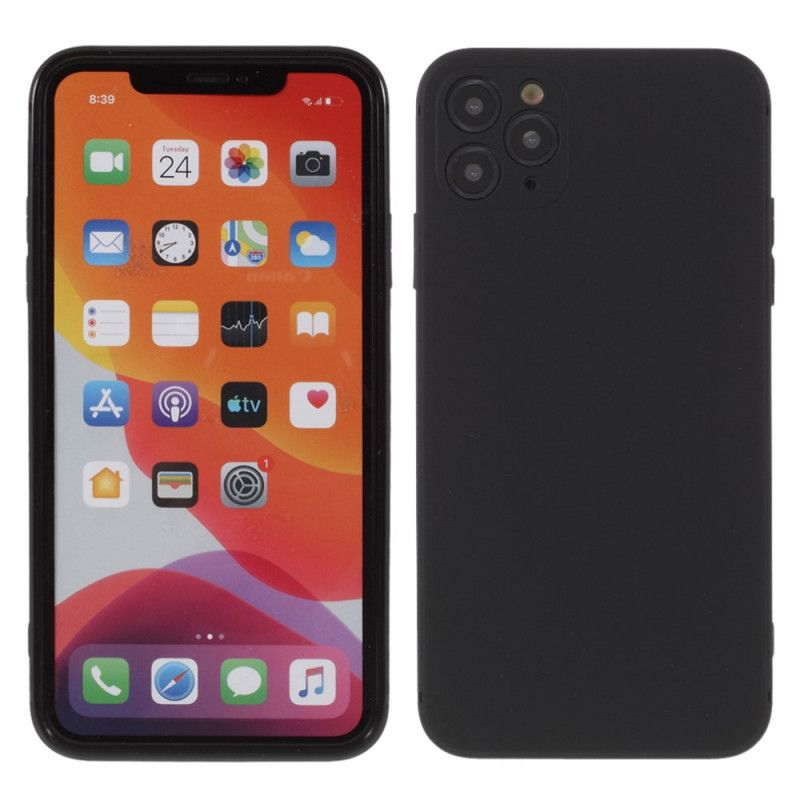 Hoesje voor iPhone 11 Pro Max Wit Zwart Flexibele Mat Siliconen