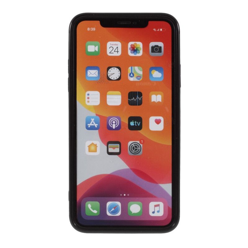 Hoesje voor iPhone 11 Pro Max Wit Zwart Flexibele Mat Siliconen