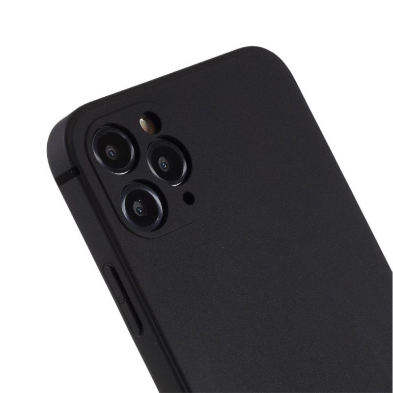 Hoesje voor iPhone 11 Pro Max Wit Zwart Flexibele Mat Siliconen