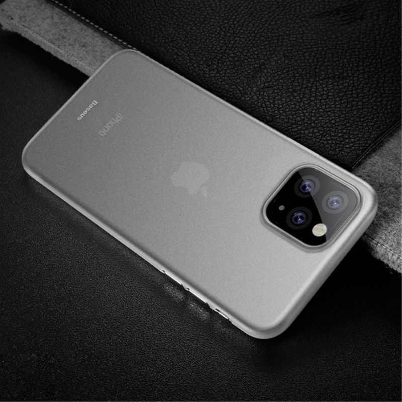 Hoesje voor iPhone 11 Pro Max Wit Zwart Frosted Doorschijnende Baseus