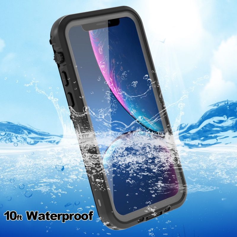 Hoesje voor iPhone 11 Pro Max Wit Zwart Waterdicht Met Rode Peper Steun