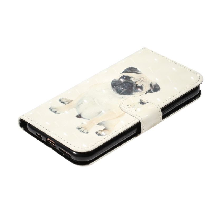 Leren Hoesje iPhone 11 Pro Max Hondenlichtspots Met Riem