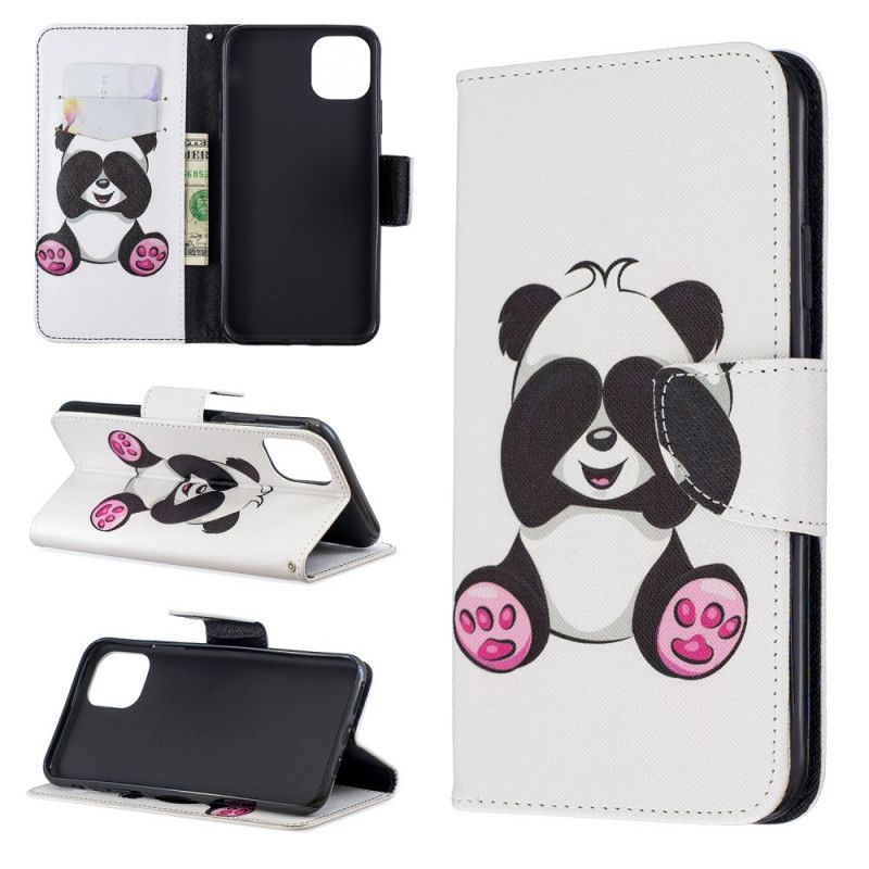 Leren Hoesje iPhone 11 Pro Max Telefoonhoesje Leuke Panda