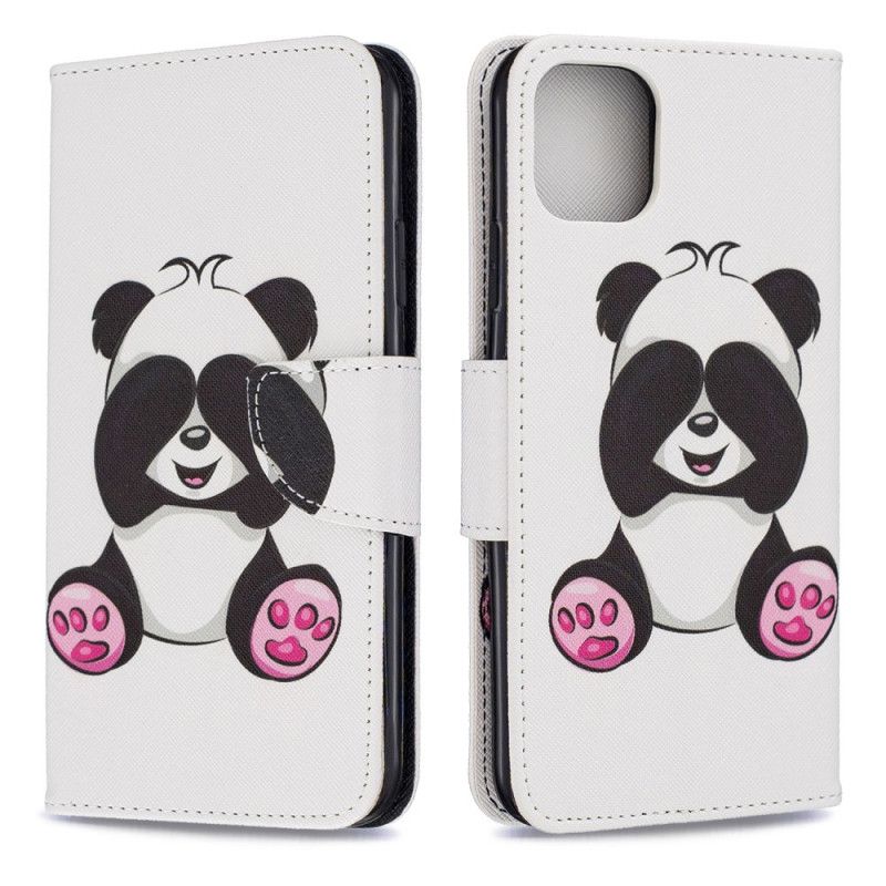 Leren Hoesje iPhone 11 Pro Max Telefoonhoesje Leuke Panda