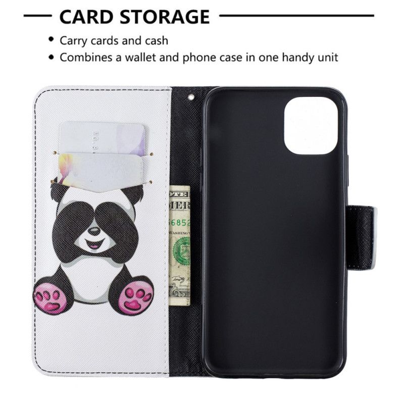 Leren Hoesje iPhone 11 Pro Max Telefoonhoesje Leuke Panda