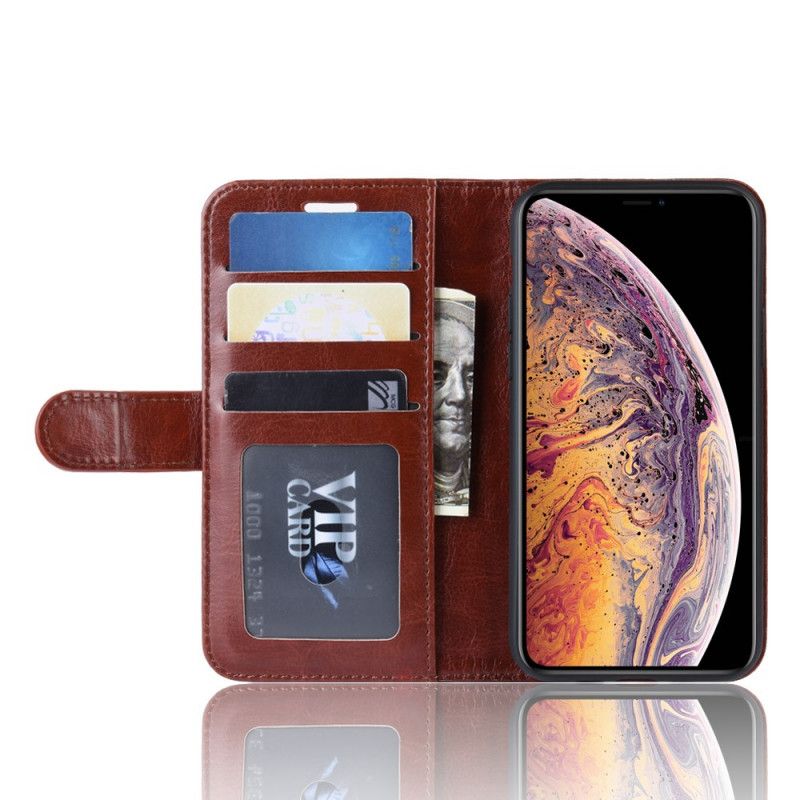 Leren Hoesje iPhone 11 Pro Max Wit Zwart Design Leerstijl