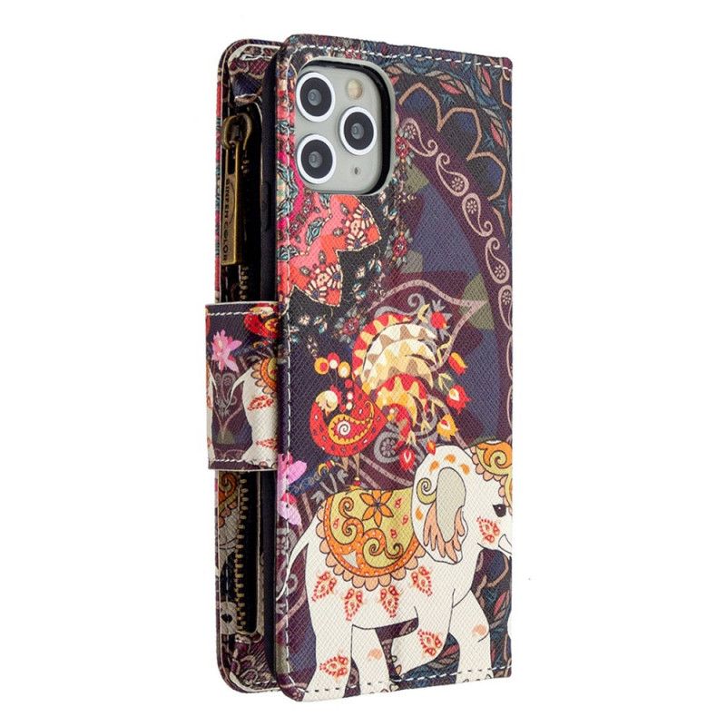 Leren Hoesje voor iPhone 11 Pro Max Zak Met Olifantenrits