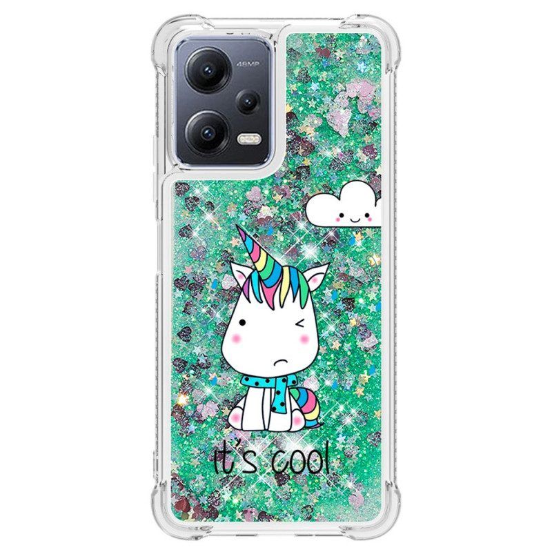 Hoesje voor Xiaomi Redmi Note 12 5G Glitter Eenhoorns