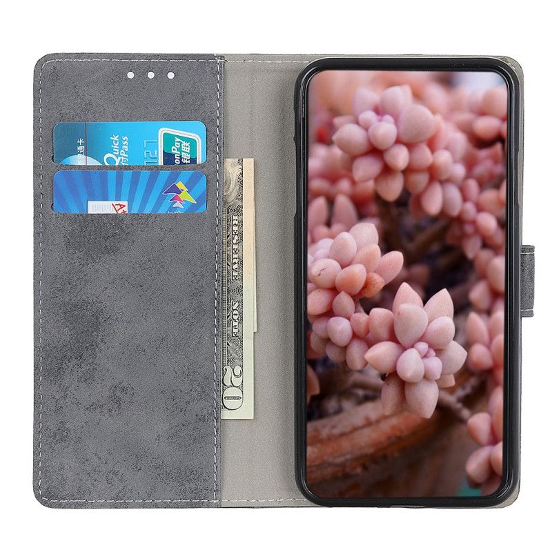 Cover Folio-hoesje Xiaomi Redmi Note 8 Beige Telefoonhoesje Vintage Kunstleer