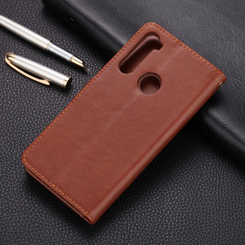 Cover Folio-hoesje Xiaomi Redmi Note 8 Rood Grijs Telefoonhoesje Kunstleer Azns