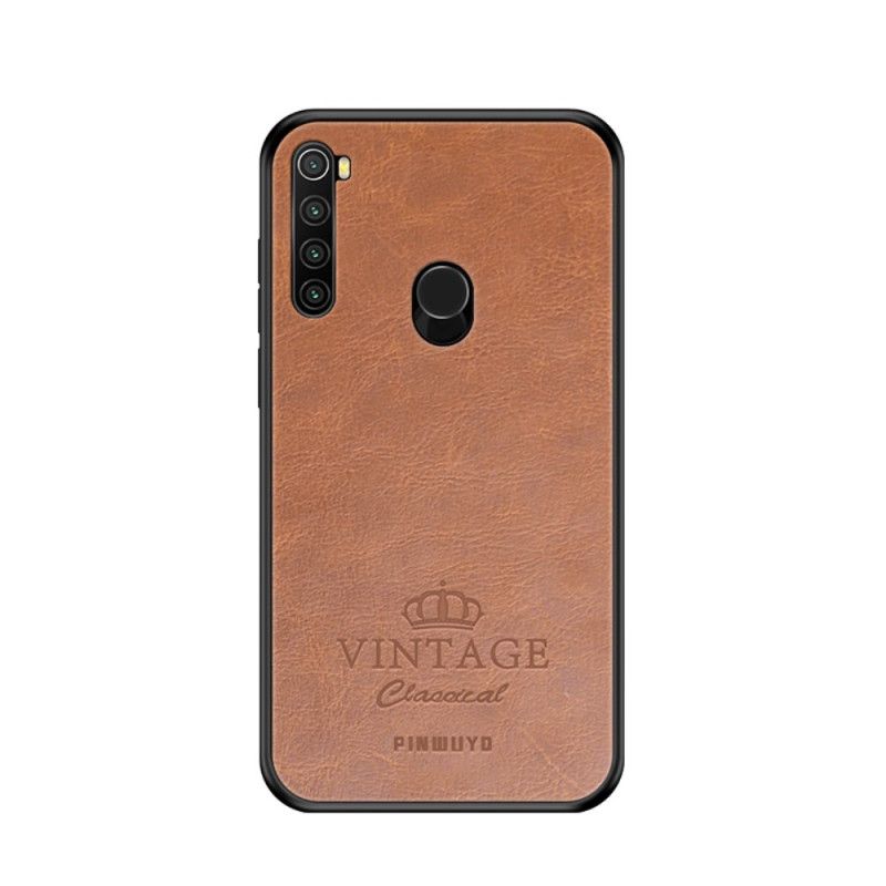 Cover Hoesje Xiaomi Redmi Note 8 Magenta Zwart Telefoonhoesje Vintage Pinwuyo Leereffect