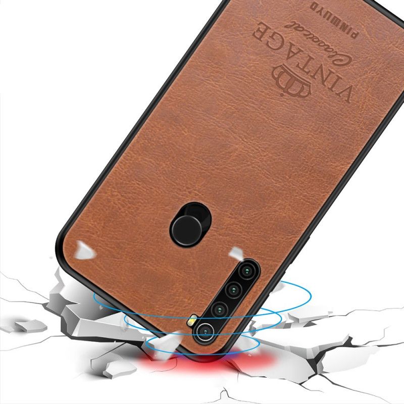 Cover Hoesje Xiaomi Redmi Note 8 Magenta Zwart Telefoonhoesje Vintage Pinwuyo Leereffect