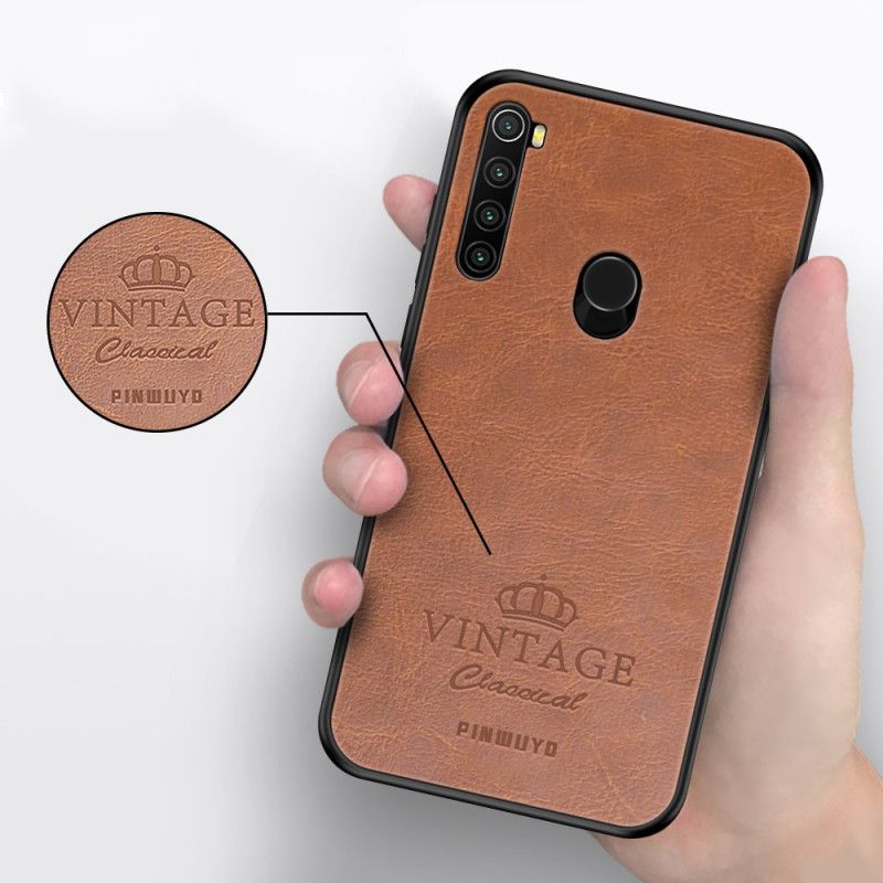 Cover Hoesje Xiaomi Redmi Note 8 Magenta Zwart Telefoonhoesje Vintage Pinwuyo Leereffect