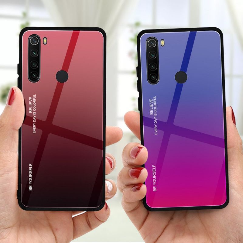 Cover Hoesje Xiaomi Redmi Note 8 Roze Rood Telefoonhoesje Gegalvaniseerde Kleur