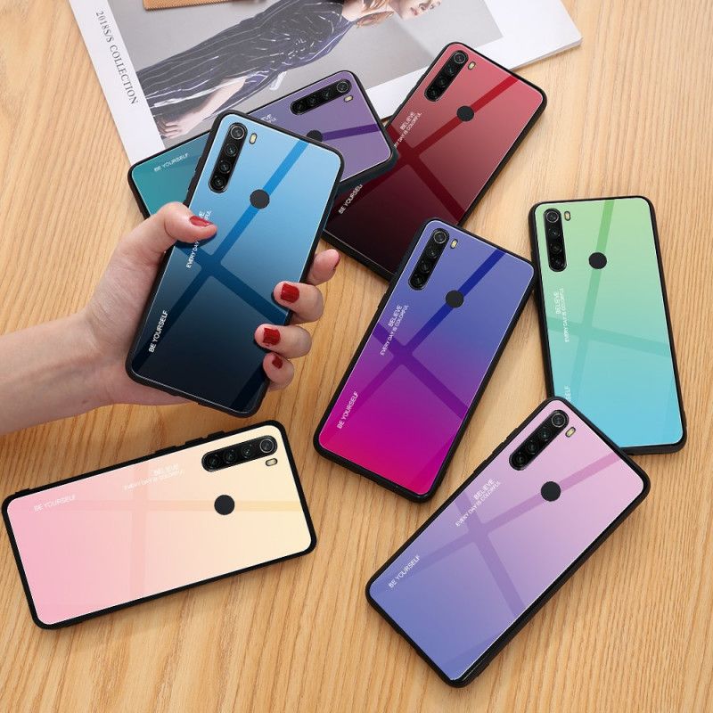 Cover Hoesje Xiaomi Redmi Note 8 Roze Rood Telefoonhoesje Gegalvaniseerde Kleur