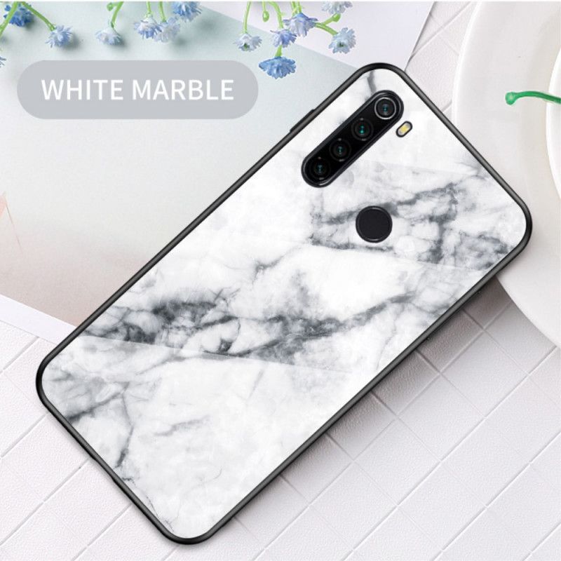 Cover Hoesje Xiaomi Redmi Note 8 Wit Zwart Telefoonhoesje Marmer