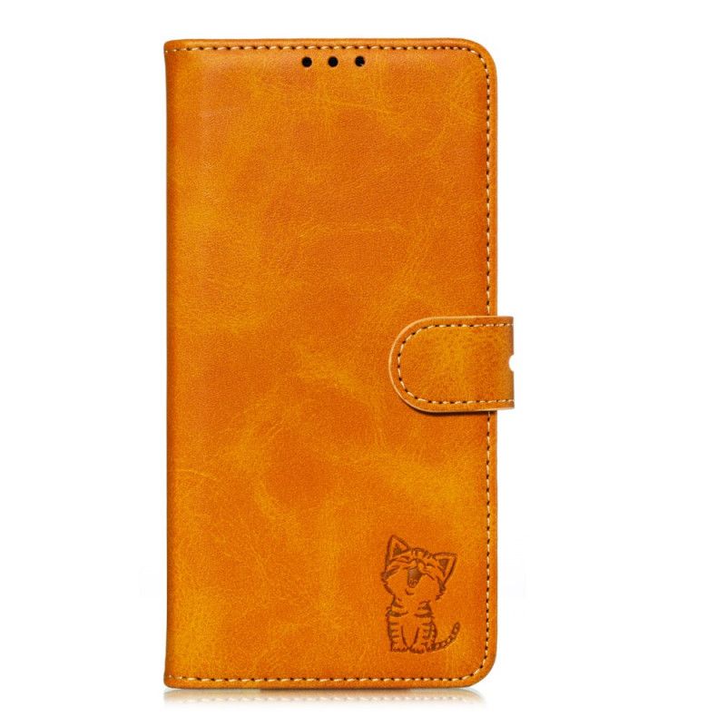 Flip Case Leren Xiaomi Redmi Note 8 Grijs Zwart Kitten