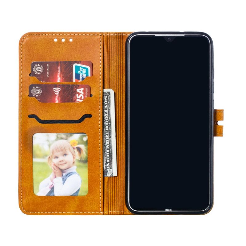 Flip Case Leren Xiaomi Redmi Note 8 Grijs Zwart Kitten