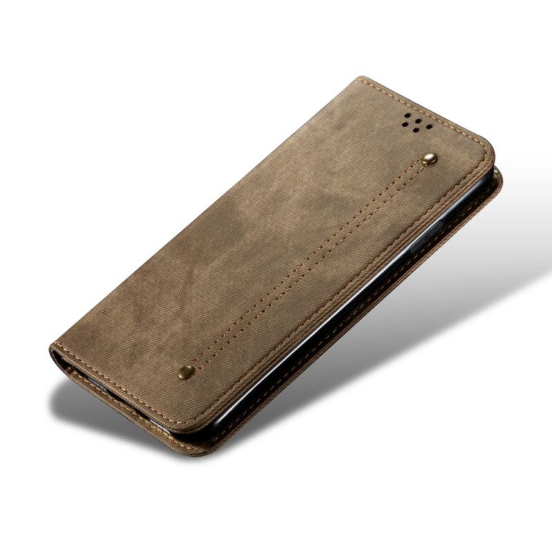 Folio-hoesje voor Xiaomi Redmi Note 8 Koffie Jeansstof