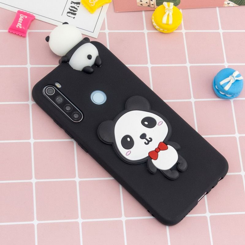 Hoesje voor Xiaomi Redmi Note 8 Donkerblauw Rood 3D Mijn Panda