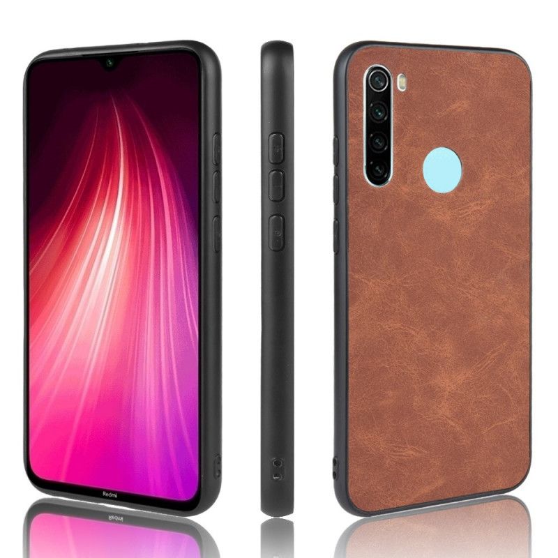 Hoesje voor Xiaomi Redmi Note 8 Donkerblauw Zwart Premium Leereffect