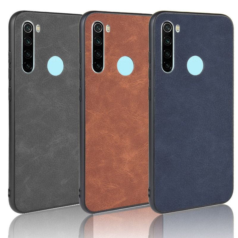 Hoesje voor Xiaomi Redmi Note 8 Donkerblauw Zwart Premium Leereffect