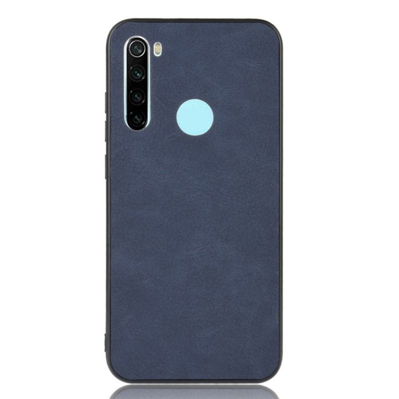 Hoesje voor Xiaomi Redmi Note 8 Donkerblauw Zwart Premium Leereffect