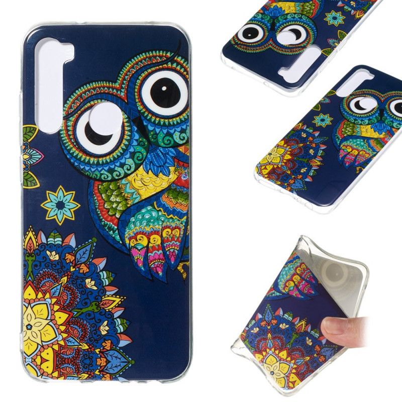 Hoesje voor Xiaomi Redmi Note 8 Fluorescerende Mandala-Uil