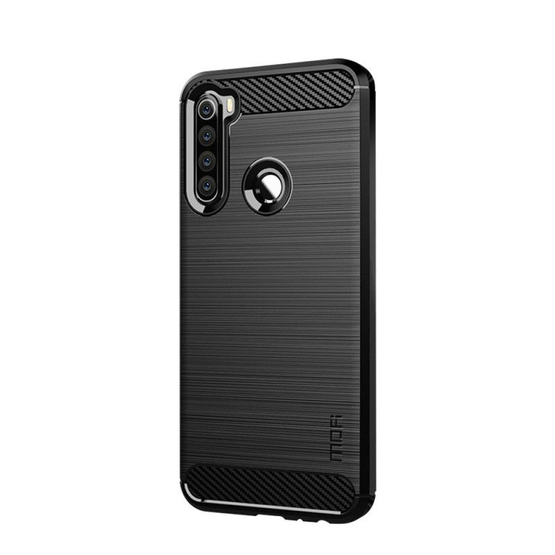 Hoesje voor Xiaomi Redmi Note 8 Grijs Zwart Mofi Geborstelde Koolstofvezel