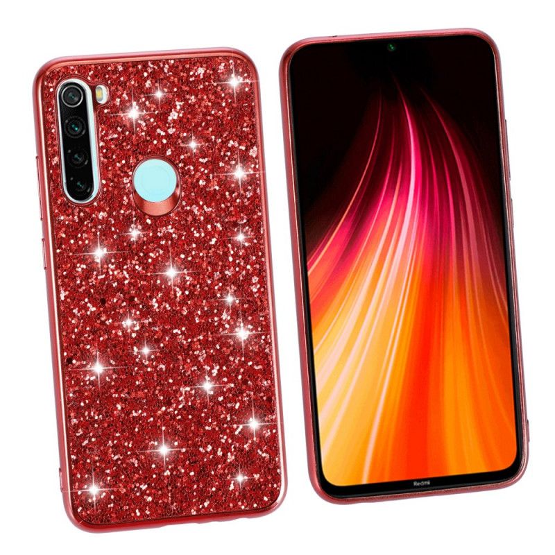 Hoesje voor Xiaomi Redmi Note 8 Rood Zwart Ik Ben Glitter