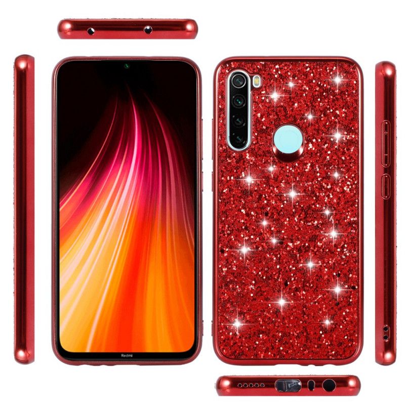 Hoesje voor Xiaomi Redmi Note 8 Rood Zwart Ik Ben Glitter