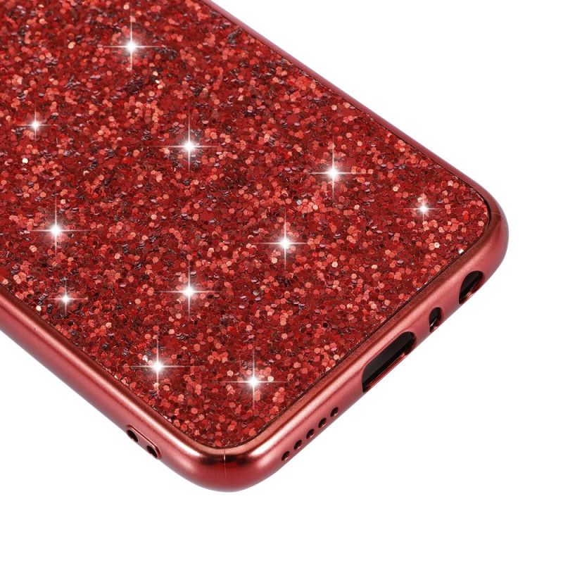 Hoesje voor Xiaomi Redmi Note 8 Rood Zwart Ik Ben Glitter