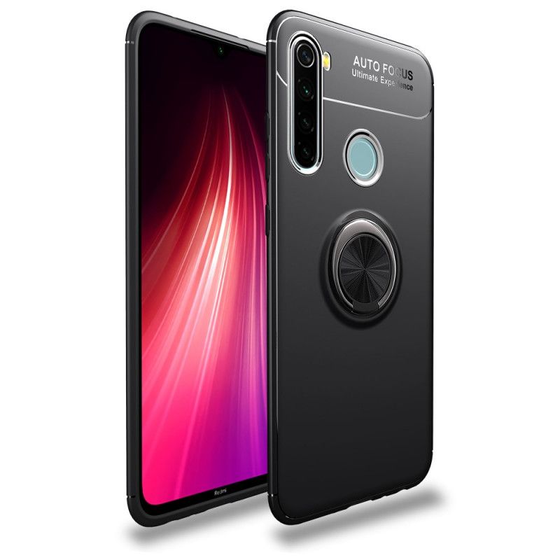 Hoesje voor Xiaomi Redmi Note 8 Rood Zwart Roterende Ring