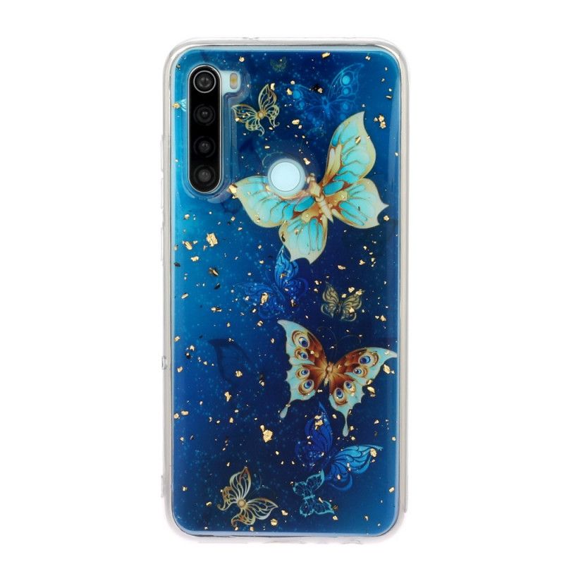 Hoesje voor Xiaomi Redmi Note 8 Vlinders En Glitter