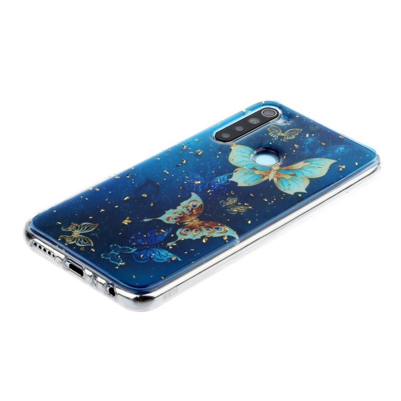 Hoesje voor Xiaomi Redmi Note 8 Vlinders En Glitter